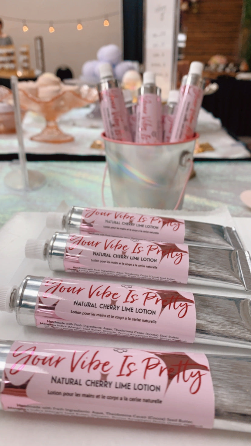 Your Vibe Is Pretty — Natural Cherry Lime Lotion Handcrafted Botanical Lotion