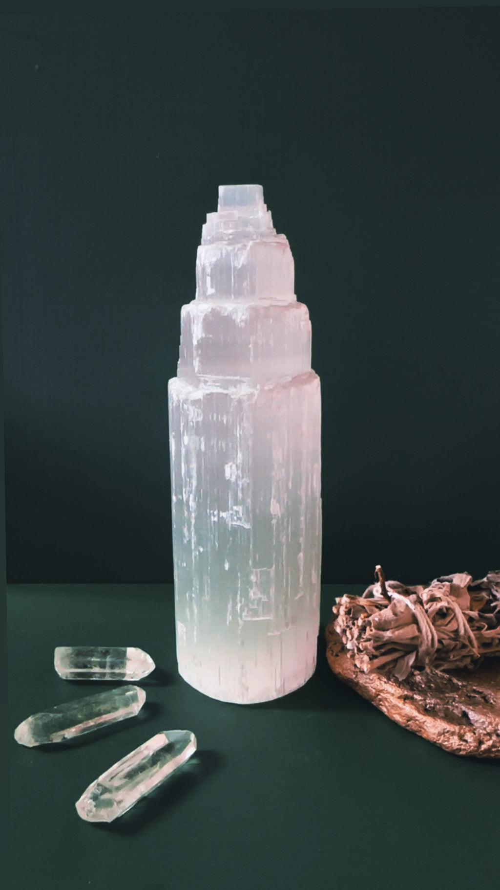 Selenite Tower — Purification • Light • Higher Realms
