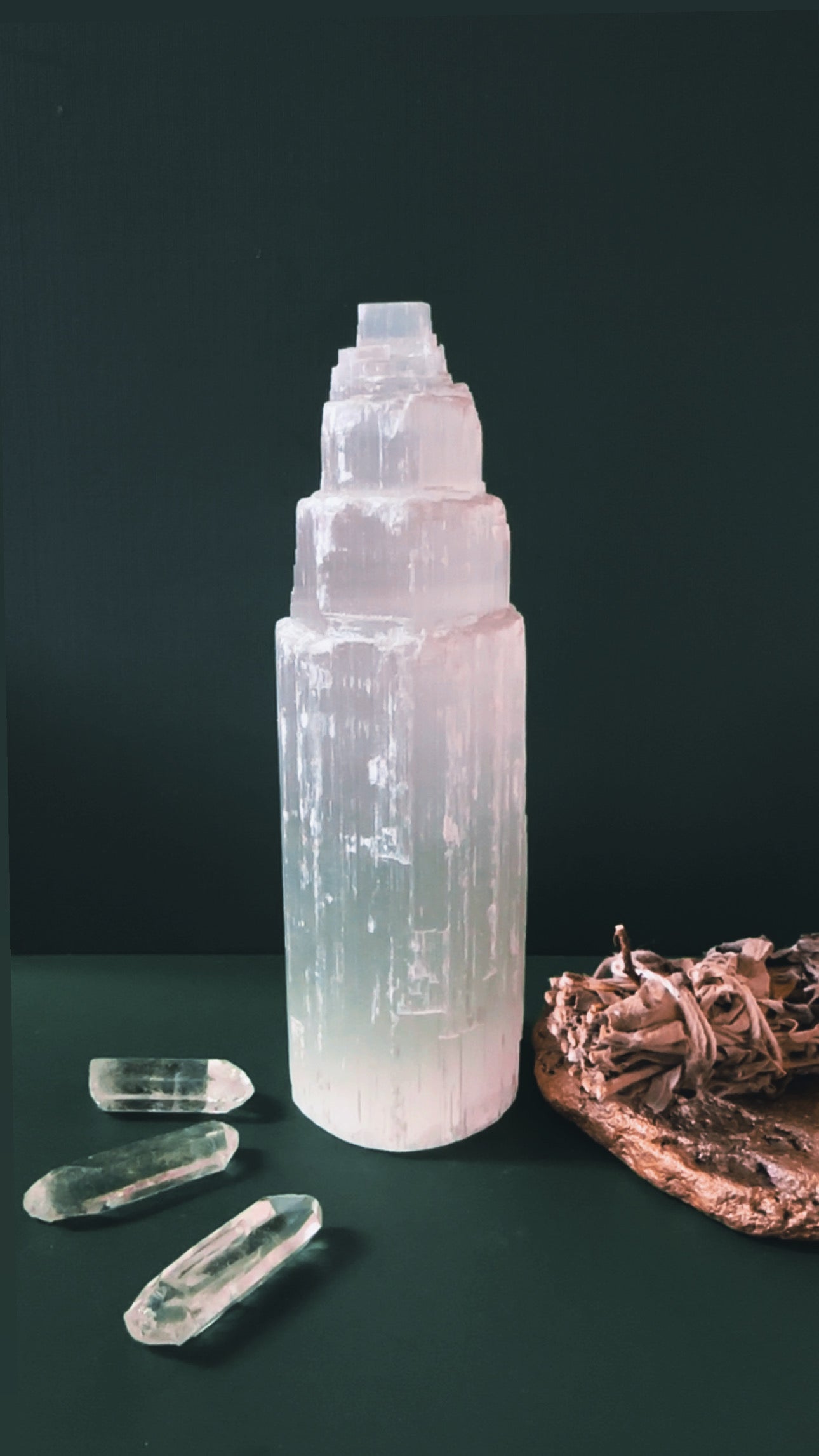 Selenite Tower — Purification • Light • Higher Realms