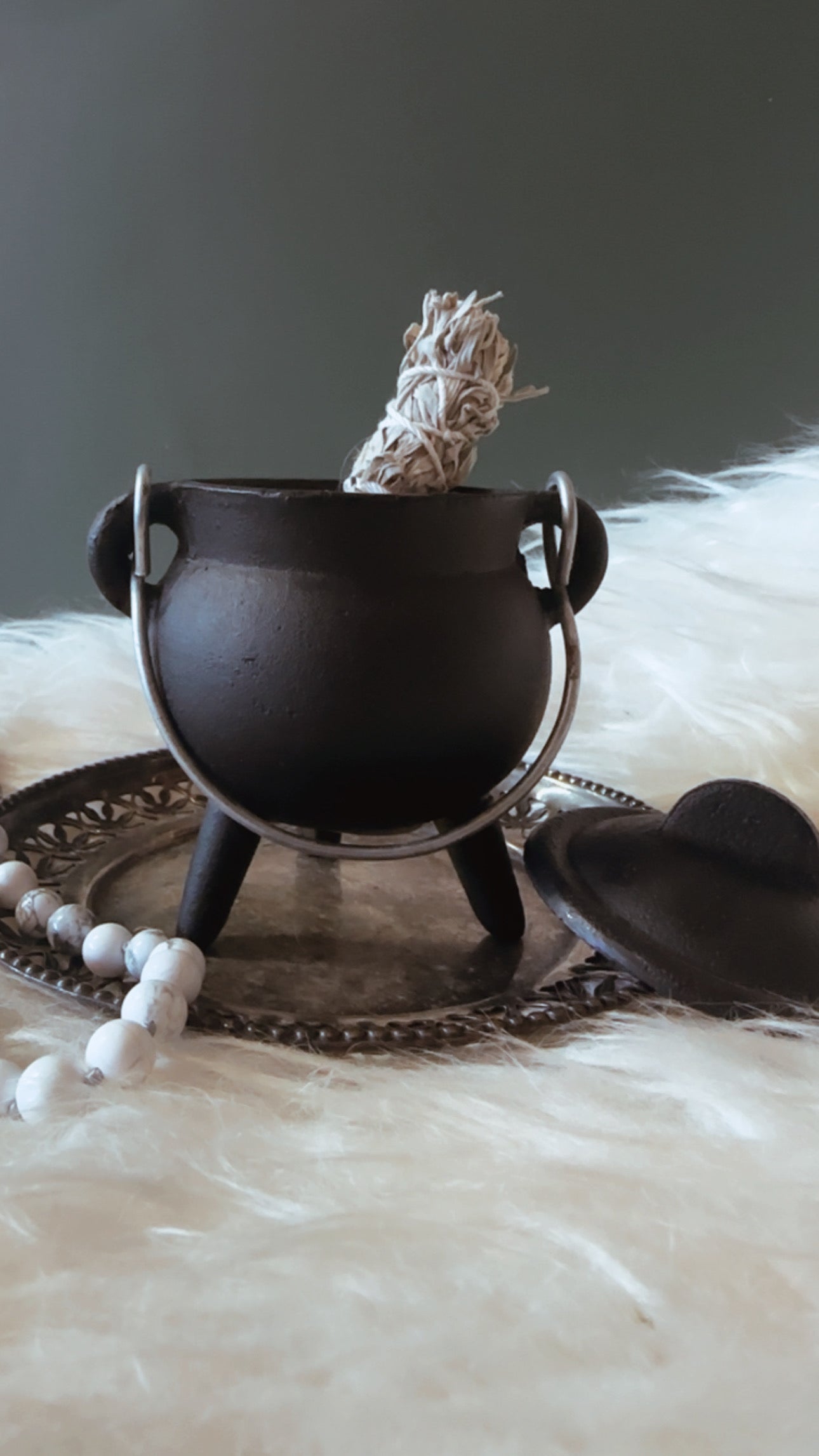 Cast Iron Cauldron with Lid