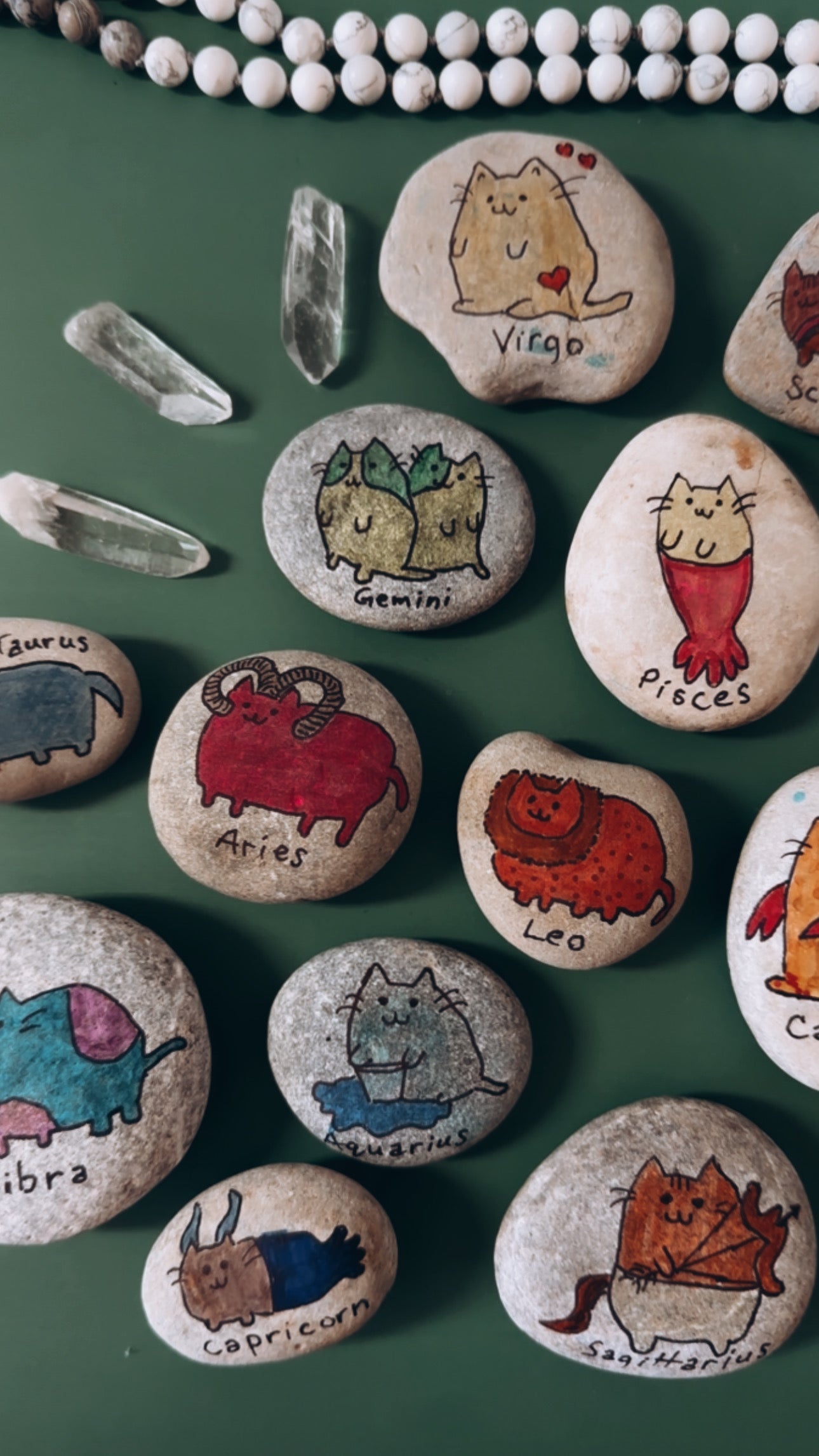 Zodiac Kitty Stones